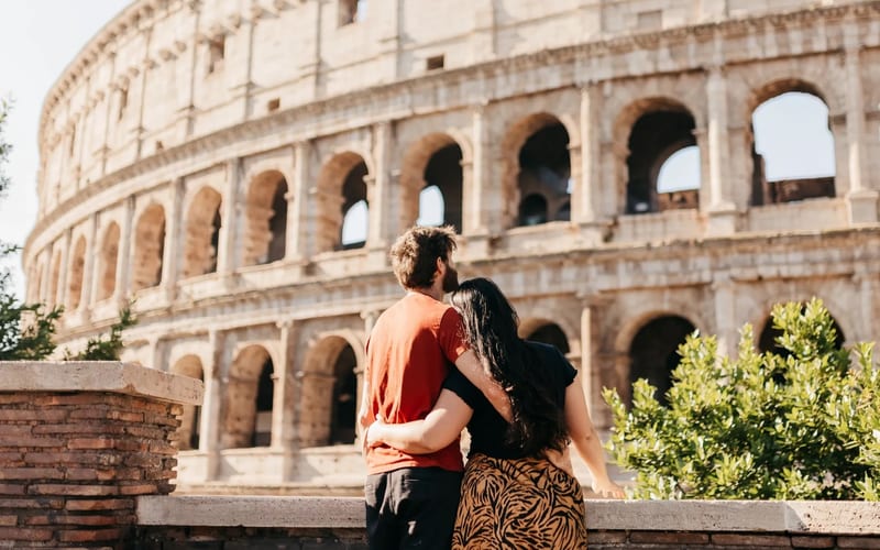 Rome Colosseum Italy romantic couple travel